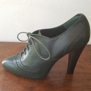 Zara Dark Green Oxford Heels Sz38